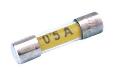 Pack de 100 bracelets pour fusibles de verre avec étiquette intérieur de 5 x 20 mm 2.5 A Electro DH 06.105/F/2.5 8430552052769