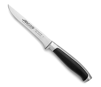 Arcos Carving Knife 6 Inch Stainless Steel, Butcher Knife Double Sharpening for Boning, Ergonomic Polyoxymethylene Handle and 145mm Blade, Series Kyoto, Color Black