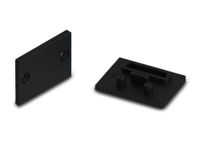 Tapa de aluminio para difusor Pmma de aluminio epoxy sin agujero de cable, color negro