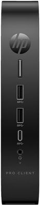 HP Inc Pro t550 - Client léger - USFF - 1 x Celeron J6412 / 2 GHz - RAM 4 Go - Flash 32 Go - eMMC - UHD Graphics - GigE - IGEL OS - Moniteur : keiner - Tastatur : Deutsch Marque