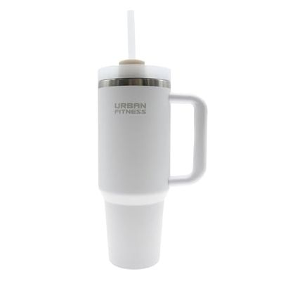 Urban Fitness VitalSip Bottle, Cold Hot Drink Travel Mug,1.2L Water Bottle with Handle, Tumbler Cup, BPA-Free, Stylish Modern Design, Frosty White