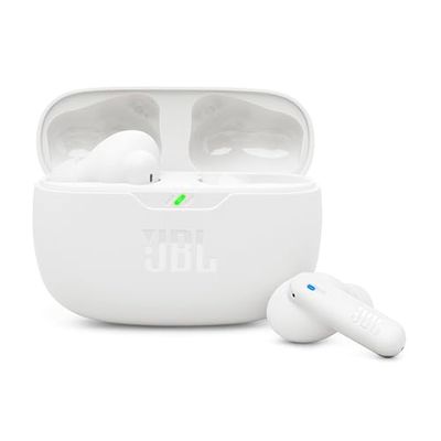 JBL Wave Beam 2 Auricolari Bluetooth True Wireless con Cancellazione del Rumore, 40 Ore di Autonomia, Suono Pure Bass, Smart Ambient, Connessione Multipoint, Design Chiuso a Stick, Bianco