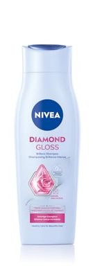 NIVEA Diamond Gloss Shampoo, Nourishing Hair Shampoo with Diamond Particles and Rose Oil, Intensive Care Shampoo for Naturally Beautiful, Shiny Hair (250 ml)