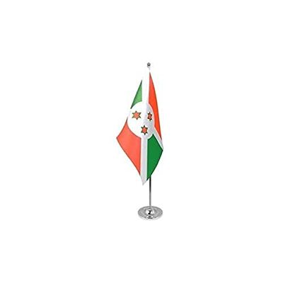 BANDERA de MESA de lujo de BURUNDI 22x15cm en raso - BANDEROLA de DESPACHO BURUNDÉSA 15 x 22 cm - AZ FLAG