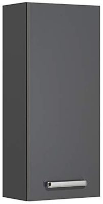 Pelipal Armário suspenso para casa de banho Quickset 311 em cor antracite, 30 cm de largura, armário de casa de banho com 1 porta e 2 prateleiras