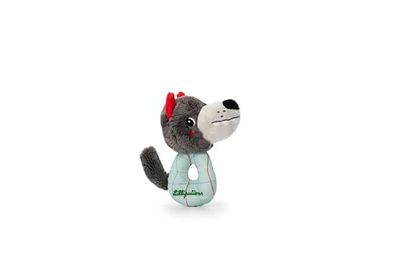Lilliputiens - Mini sonajero Louis el Lobo - Juguete sensorial para bebés - Estimula la Vista, el oído y la motricidad - Ideal Desde el Nacimiento - Peluche Suave y Divertido para Descubrir - 83482