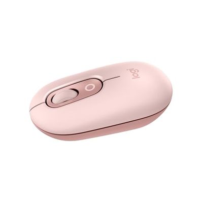 Logitech POP Mouse, souris Bluetooth sans fil compacte et portable avec boutons programmables et clics discrets, Easy-Switch entre 3 dispositifs, ordinateur portable, tablette, PC - Rose