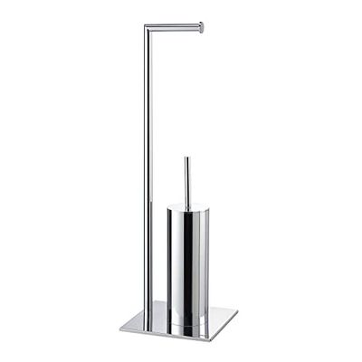 Sealskin Tube, Serviteur WC - Porte-Rouleau Papier Toilette - Brosse WC avec Support - autoportante, Chrome 200 x 200 x 710 mm
