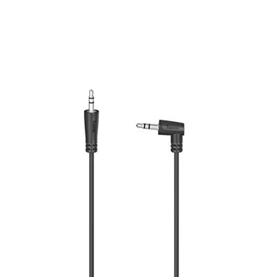 Hama Cavo jack angolato 0,5 m (cavo jack 3,5 mm, cavo audio jack angolato 90 °, cavo ausiliario M/M, stereo, ideale per telefono cellulare, smartphone, tablet, cuffie ricevitore Hi-Fi) nero