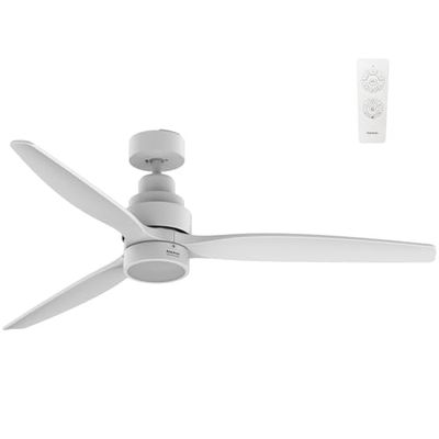 Taurus - Fresko 3B Pure Ultra Silence Plafondventilator | DC Turbo Quiet Motor 30W | 6 Snelheden | 132 cm Houten Bladen | Zomer- & Winterfunctie | Instelbare LED-verlichting