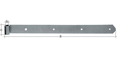 Alberts 314149 Penture | en différents modèles | galvanisée à chaud | gond Ø 16 mm | taille 500 x 45 mm