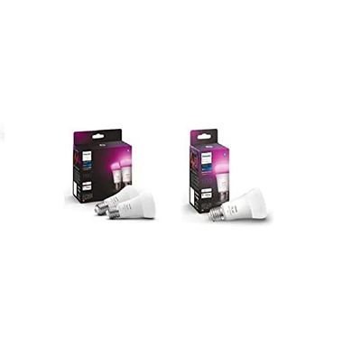 Philips Hue White & Color Ambiance, ampoule LED connectée E27,Equivalent 75W, Compatible Bluetooth, Pack de 2