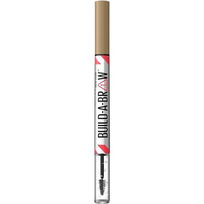 Maybelline New York, Build A Brow: 2 in 1 Brow Pen + Sealing Gel, Real-looking, Fuller Brows, Waterproof, Sweat- & Smudge-resistant, 24H Wear, Vegan Formula, Shade 250: Blonde