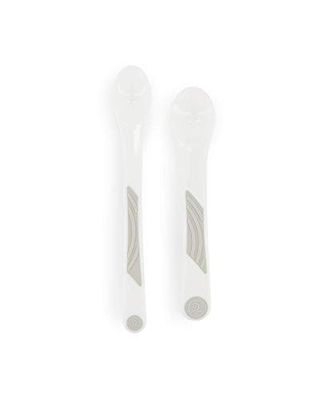 Twistshake 2x Babylepels, 1x Lange Handgreep + 1x Kort Handgreep, Lepels voor Voedende Spenen voor Baby's Peuters, 4+ Maanden, BPA-vrij, Wit