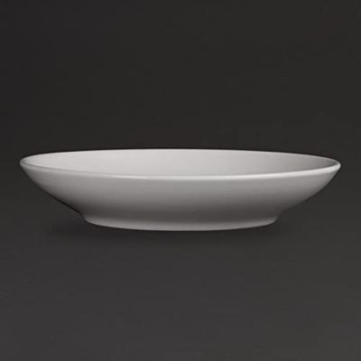 Olympia Whiteware Assiettes creuses blanches 260 mm (lot de 6), porcelaine blanche, ensemble assiettes à pâtes, résistant au four, au micro-ondes, au lave-vaisselle et au congélateur, CM187