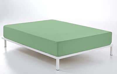 Sábana bajera ajustable color verde albahaca