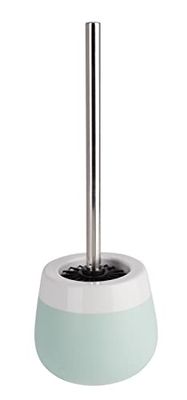 WENKO 22542100 Toilet brush Malta mint/white - toilet brush holder, Ceramic, 14 x 38.5 x 14 cm, Mint green