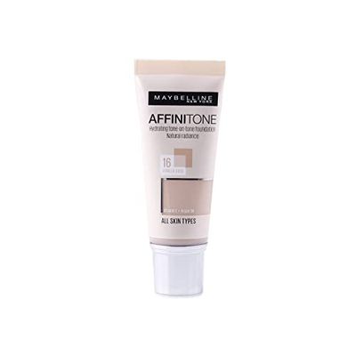 Maybelline Affinitone Unifying Foundation Cream Fondotinta in crema uniformante (16 Vanilla Rose), da 30 ml