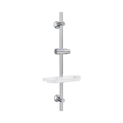 Görbach Stainless Steel Shower Column with Object Holder Shelf, 70 cm, Adjustable Shower Head Holder Chrome