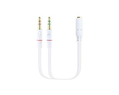 Watio Wave Audio-adapterkabel, 20 cm, 3,5 jack naar twee 3,5 stekkers, wit, ideaal voor meerdere verbindingen