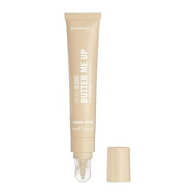 Rimmel London Oh My Gloss Butter Me Up Lip Butter Balm 001 Vanilla Frost, Balsamo labbra idratante, Balsamo labbra colorato, Cura delle labbra, Idratazione, Nutriente, Squalano, 15 ml