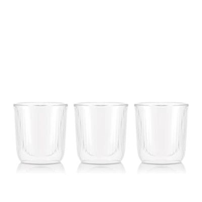 BODUM Douro 12129-10 Double Wall Ochoco Glass, 60 ml (60 ml), Set of 3, Clear, Genuine Product