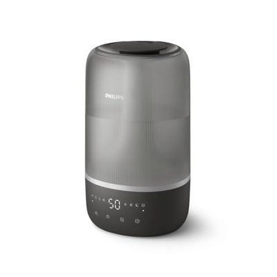 Philips Umidificatore d'aria Serie 1000 compatto, con nebulizzazione Sky High, 32 ore di autonomia, serbatoio da 3L, impostazioni Sleep e luce notturna, per ambienti fino a 41 m² (HU1510/03)