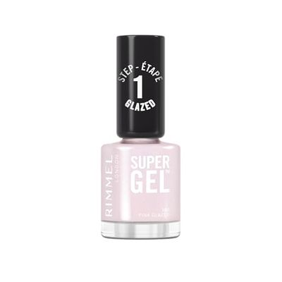 Rimmel Super Gel, 105 Pink Glazed, Long-Lasting Nail Polish, Glazed Finish, Easy Application, Gel-like Manicure, Chip Resistant, Clean Formula, 12ml