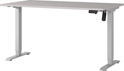 Germania Escritorio 8023-643, Roble Cachemira/Blanca, Regulable eléctricamente en Altura, 140 x 119 x 80 cm (AnxAlxPr)