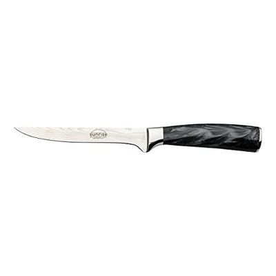 Rockingham Forge Sunrise Collection 20 cm Couteau à Désosser en Acier Inoxydable X40Cr13 et Poignée en Résine, Noir