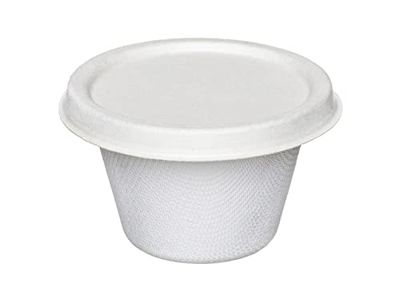 Tessera Bio Products QRSDL4 - Set di 100 tazze da condimento in canna da zucchero, colore: Bianco