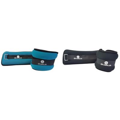 Sveltus, Bandas lastradas de neopreno, 1 kg (el par) & Banda con lastre para Hacer Ejercicio, neopreno, negro, 2 x 500g