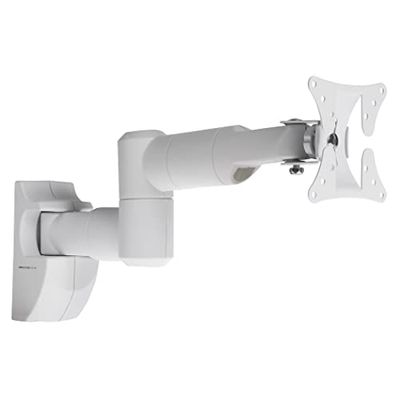 ProperAV Suporte de parede branco para TV de 13 polegadas, 19 polegadas, 22 polegadas, 23 polegadas, 24 polegadas, 28 polegadas, inclinação, 20°, VESA MAX 100 x 100