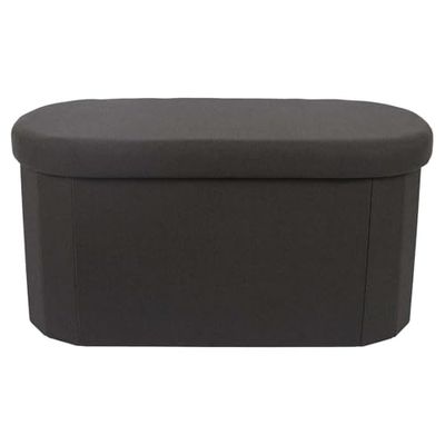HOME DECO FACTORY, HD0194, Coffre Banc Pliable Noir, Modèle Pills M2, Mobilier, Assise, Coffre et Banc Pliable, 76x38x38 cm, Hauteur Assise 38 cm, Noir