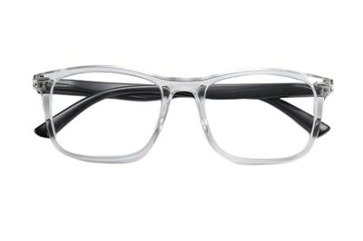 Corpo-otto Crystal Occhiali da Lettura, Trasparente-Nero, Standard Unisex-Adulto