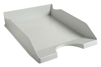 Exacompta - Réf. 12306D - 1 corbeille à courrier ECOTRAY - dimensions utiles 34 x 25 x 6,5 cm - pour documents au format A4+ - peut contenir 500 feuilles - couleur gris - certifié Ange Bleu