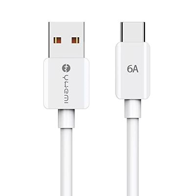 YHEMI USB type C kabel 6A, 5,9 ft USB naar USB C snel opladen kabel USB type C datakabel compatibel met Samsung Galaxy S21/S10/S9/S8/A51/iPad Pro 2021/Huawei/Sony en meer