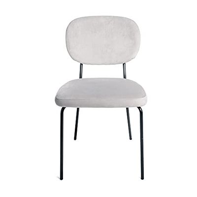 Intempora 4 stoelen voor eetkamer, fluweel, grijs, muis, metaal, industrie, 43 x 56 x 82 cm