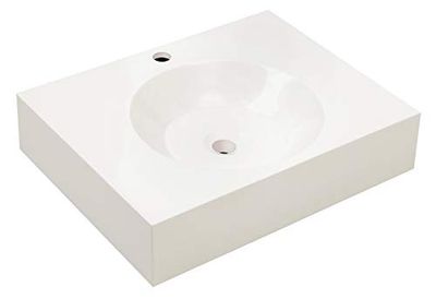 AquaSu Lavabo à poser Cuora, en fonte minérale, 60 cm, blanc, 56090 0, 56748 0