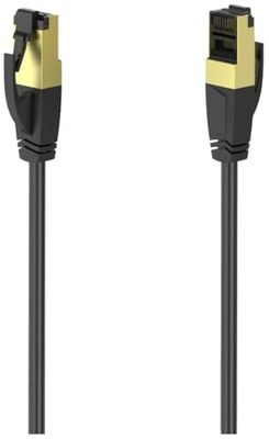 Hama Câble Ethernet 3m Garantie 10ANS (Câble Réseau LAN, Cable RJ45, CAT8, 40 Gbit/s, S/FTP, blindé, contacts plaqués or, LSZH zéro halogène) noir