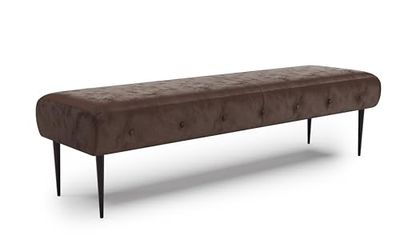 CAVADORE Canapés, Bois d'ingénierie Métal Polyester, Microfibre Chocco, 3-Sitzer