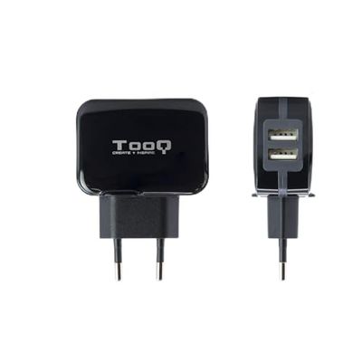 Cargador de Pared USB con tecnología AI-Tech, Color Negro, Ofrece 2 Puertos USB y una Potencia Total de 3.4 amperios. Ideal para Cargar Dispositivos móviles de Manera eficiente y Segura.