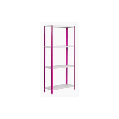 Simon Rack Librería Estanteria Salon, 1600x1000x400 mm, 4 Alturas, Estilo Industrial, Metálica, Rosa/Blanco - Simon Home
