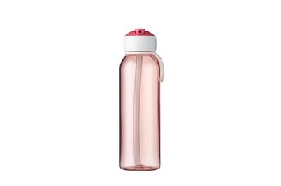 Mepal - Bottiglia D'acqua Flip-Up Campus - Bottiglia D'acqua a Prova di Perdite per la Scuola e in Viaggio - Bottiglia Trasparente - Senza BPA e Lavabile in Lavastoviglie - 500 ml - Pink