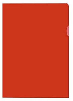 Kangaro Document Sleeve A4 Polypropylene 120 Micron Transparent Grained Red Pack of 10
