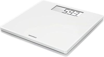 Soehnle Báscula de baño Style Sense Safe 100, peso corporal con pantalla LCD grande (números de 3,5 cm), báscula digital extraplana con patas antideslizantes, color blanco