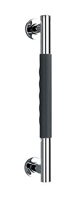 WENKO Maniglione di sicurezza Secura in acciaio inox, 40,5 cm - Maniglione di sicurezza per la vasca da bagno o il WC, Silicone, 40.5 x 5 x 9 cm, Grigio antracite