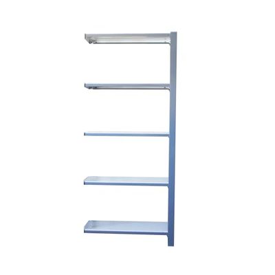 Simon Rack Librería Estanteria Oficina Auxiliar, 2100x900x300 mm, 5 Alturas, Bandejas Madera, Estilo Industrial, Gris/Blanco - Officlick