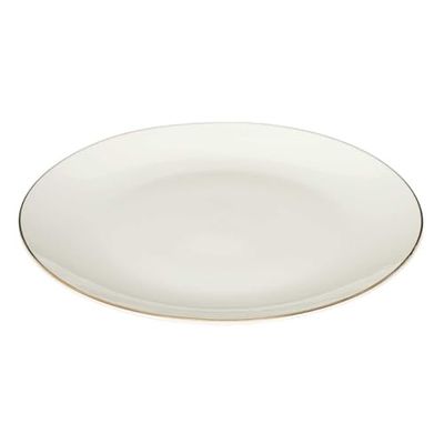 HOME DECO FACTORY, KA0539, Service de Table en Porcelaine 12 Pièces, Design Élégant avec Filet Doré, Vaisselle Durable et Polyvalente, Compatible Lave-Vaisselle, Blanc 12 pcs