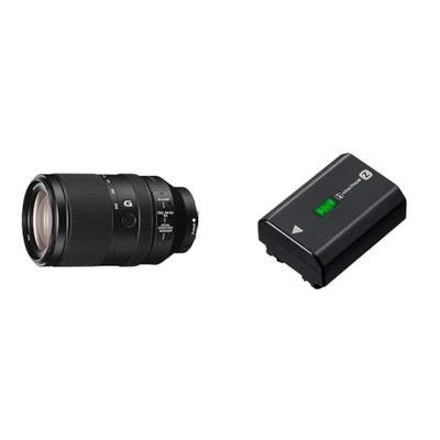 Sony SEL-70300G Teleobiettivo con Zoom 70-300 mm F4.5-5.6, Serie G, Stabilizzatore Ottico & NP-FZ100 (Z-series battery), Batteria originale compatibile con Alpha 1, Alpha 7M4, Alpha 7M3